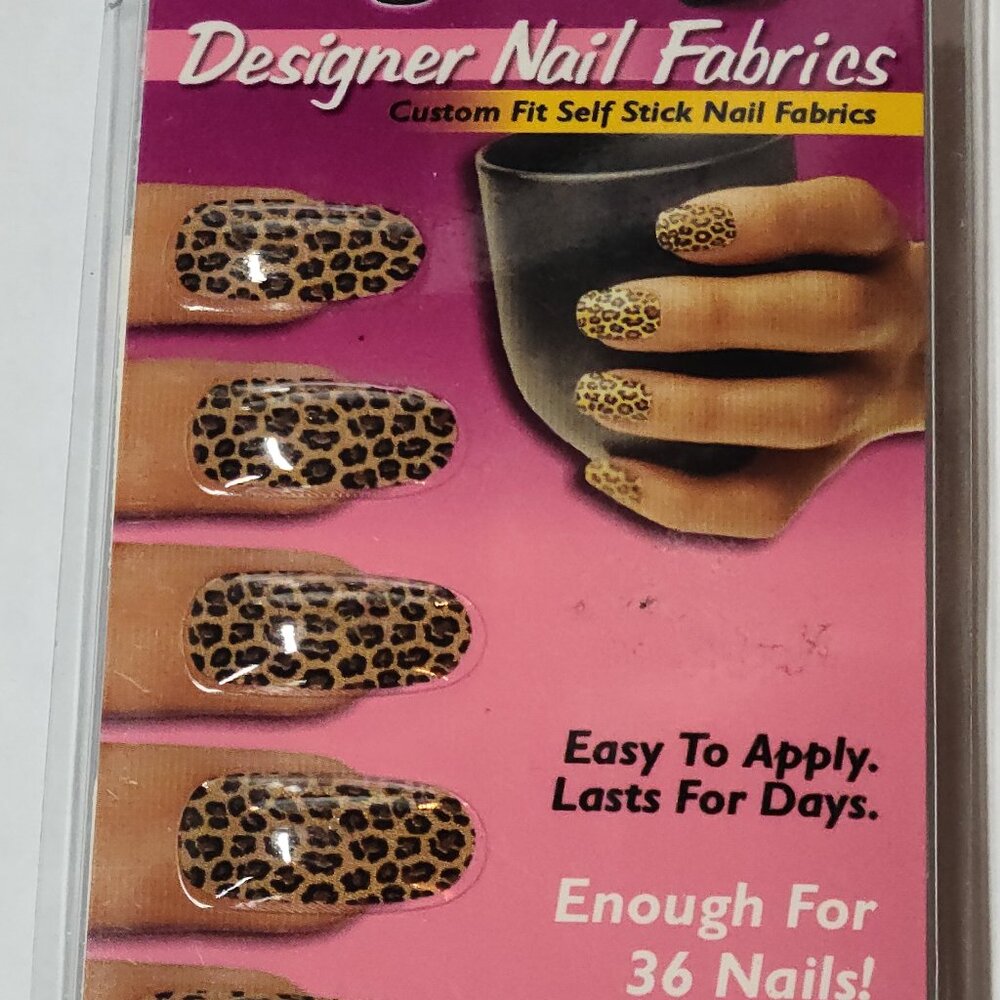 2 Pack of Fingrs Designer Nail Fabrics Leopard Print Nail Wraps 36 Count